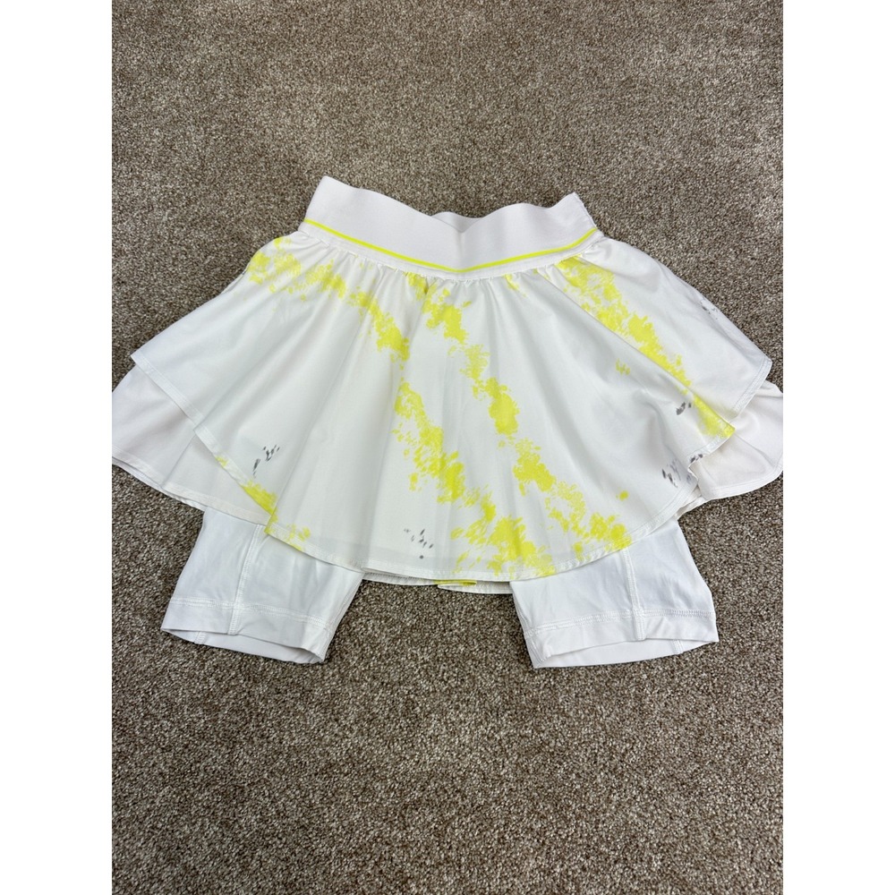 Lululemon Court Rival High-Rise Skirt Extended Liner Lemon Multi/White Size 2 - Picture 9 of 10